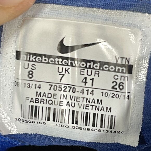 Nike Free Flyknit 3.0 Running Shoes Men 8 Blue White Lightweight Minimal Trainer - Picture 14 of 14